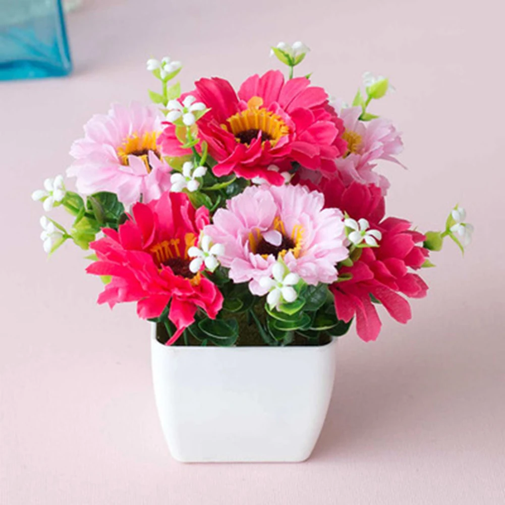 Home Decor Artificial Potted Plant Room decoration Fresh and Colorful Artificial Flowers in Pot Long lasting Beauty