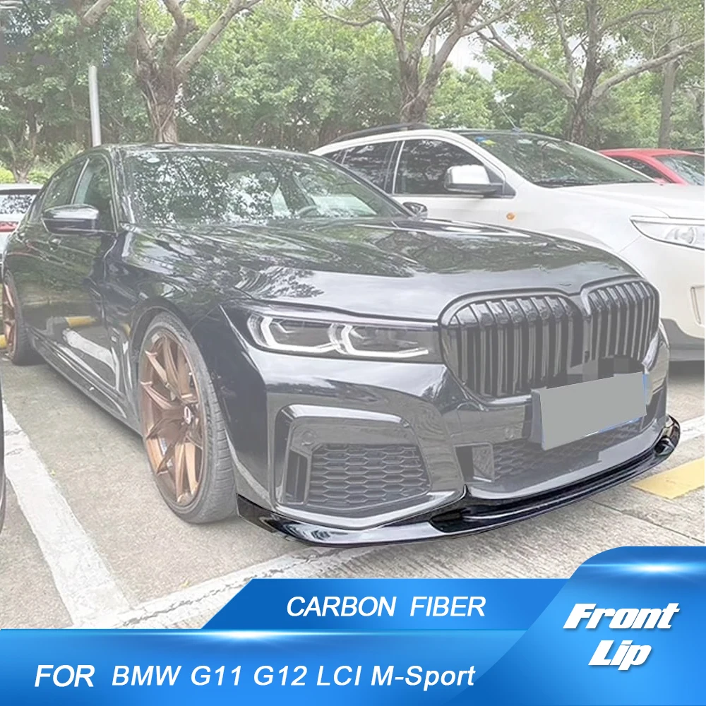 For BMW 7 Series G11 G12 LCI 750Li M760i Base M-Sport 2019-2022 Carbon Fiber Front Bumper Lip Spoiler Splitters Front Body Kits