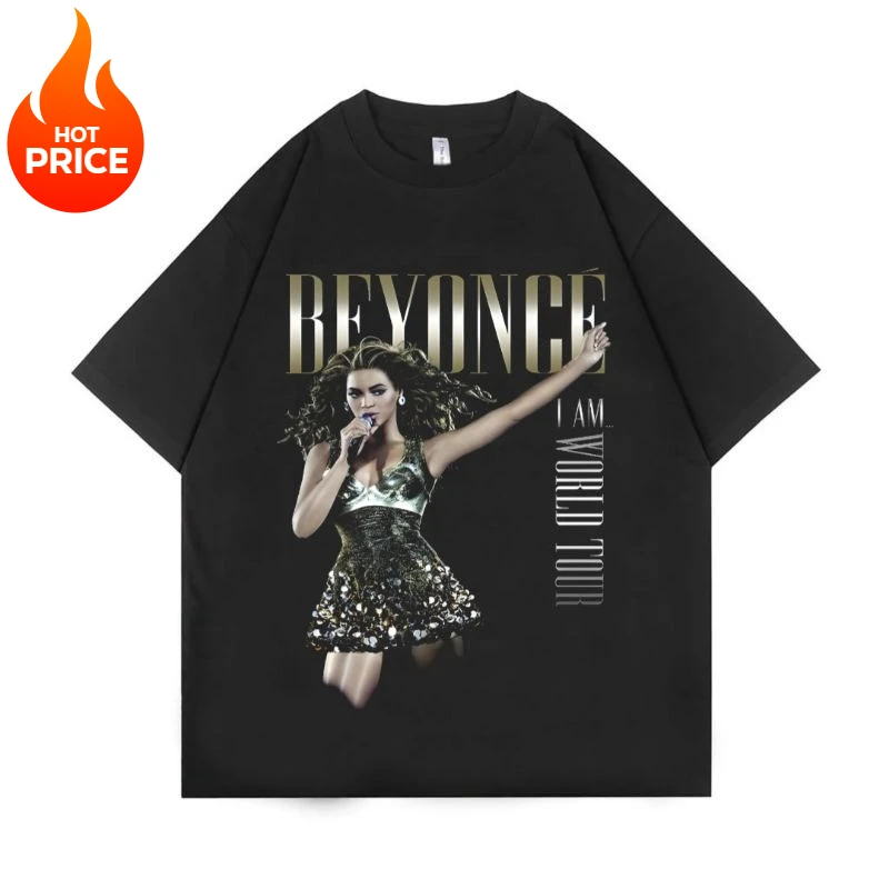 صيف جديد تي شيرت رجالي KAOS BEYONCE الممثلة تي شيرت المغني الفرقة الموسيقى قصيرة الأكمام ريترو موضة للجنسين قصيرة الأكمام #1