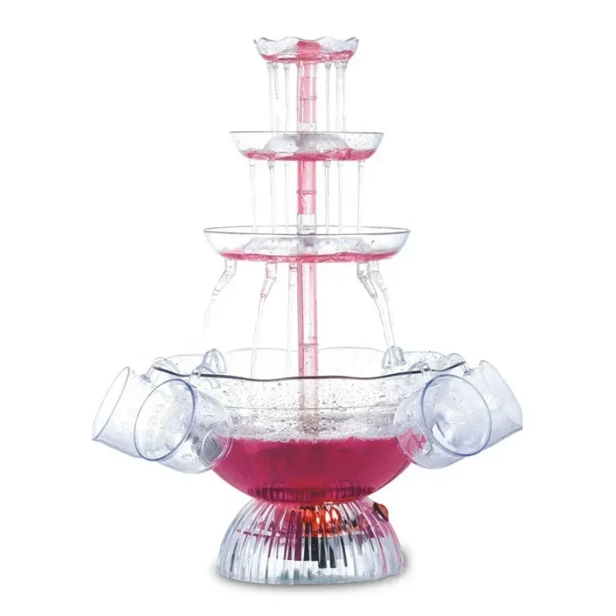 3-Tier Electric Cocktail Red Wine Drinking Fountain Beverage Beer Party Fountain With Base Includes 5 Reusable Cupsc