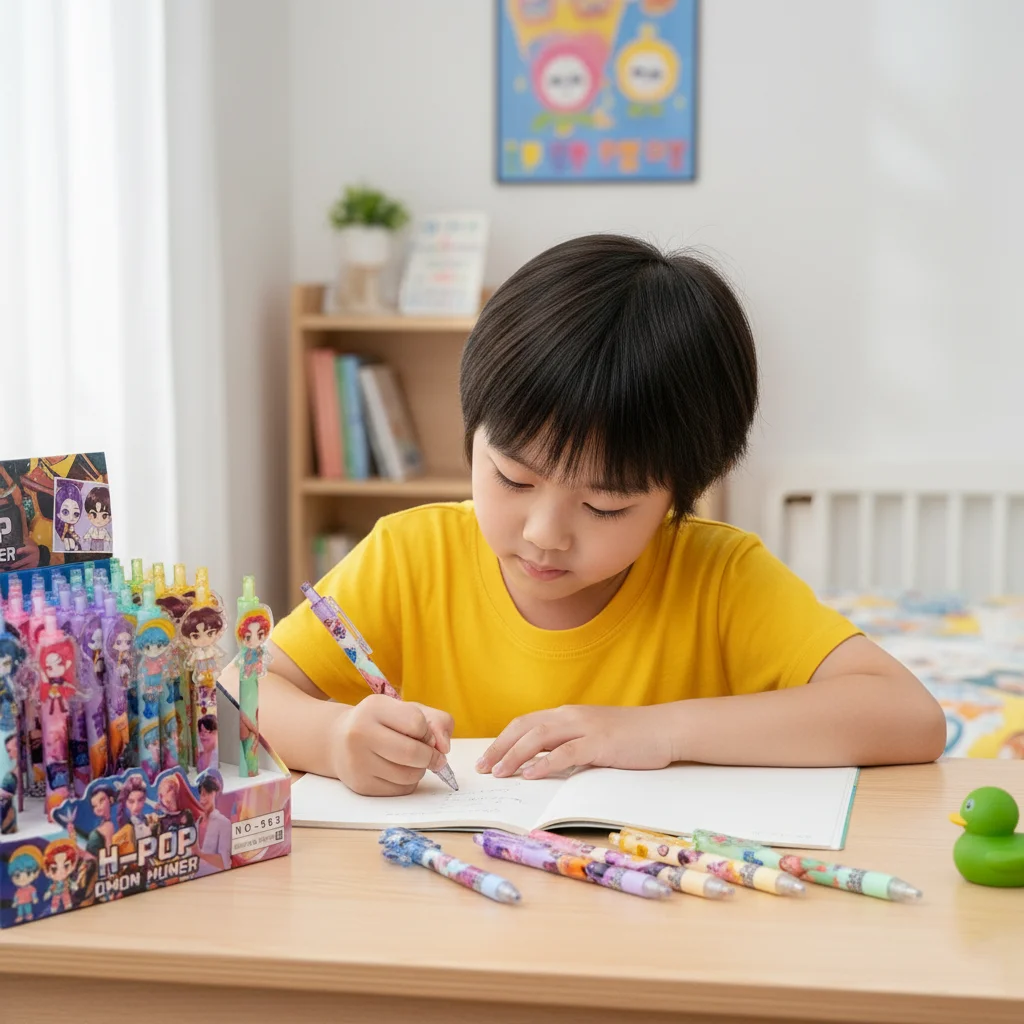 6 قطعة KPop شيطان الصيادين الأسود هلام القلم 0.5 مللي متر طالب الكتابة رسم أنيمي الشكل التصميم القرطاسية دراسة لوازم هدايا عيد الميلاد