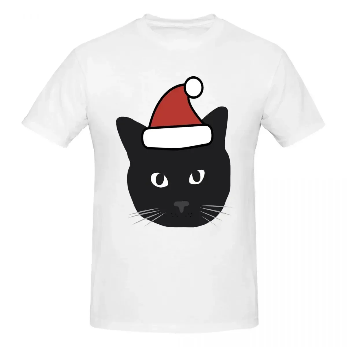 

Рождественская футболка Black Cat из 100% хлопка, мужские классические футболки, мужские футболки с круглым вырезом и коротким рукавом, S-6XL