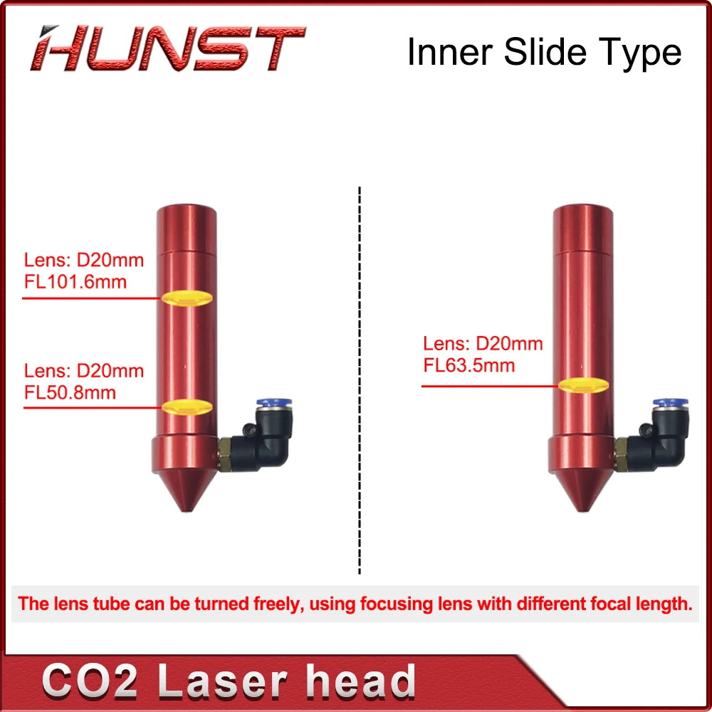 Imagem -04 - Hunst-inner Slide tipo Co2 Laser Cabeça com Air Nozzle Peças de Reposição para Inner Guide Rail Laser Cutting Machine Hot Sell