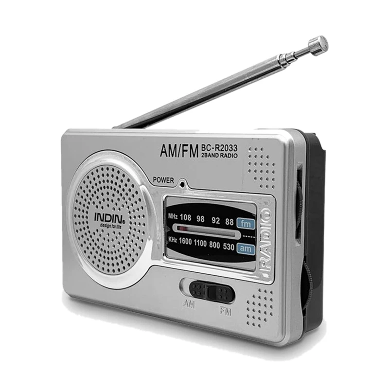 

BC-R2033 AM FM Radio Telescopic Antenna Full Band Portable Radio Receiver Retro FM World Pocket Radio Player For Elder