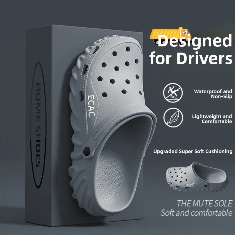 

2025 New Men's Hole Shoes Anti-Slip Deodorant Beach Casual Thick Bottom Summer Outdoor Driving Sandals Comfortable EVA Material