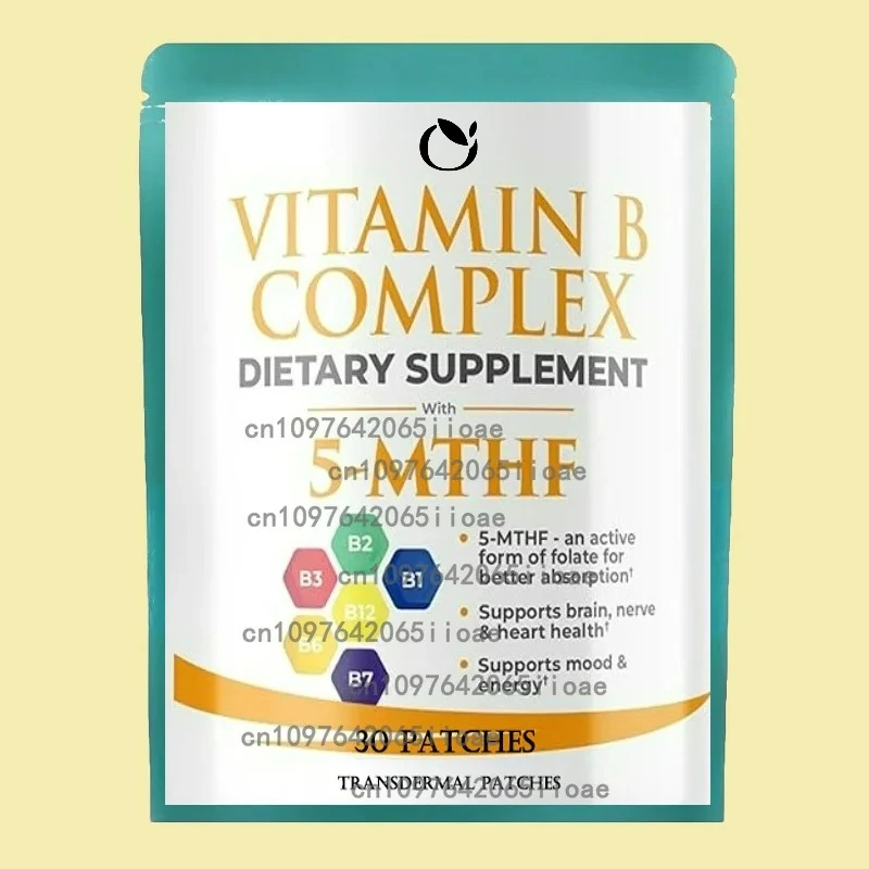 

30 Patches Vitamin B Complex Transdermal Patches Energy, Stress, Brain & Heart Support