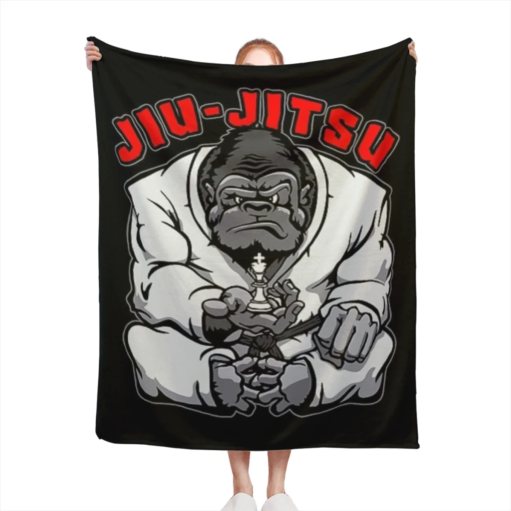 

Fluffy Baby Blanket Brazilian Jiu Jitsu Gorilla Grappling Chess King Sofa Camp Nap Bedspread Cozy Flannel Blanket Bedroom Decor