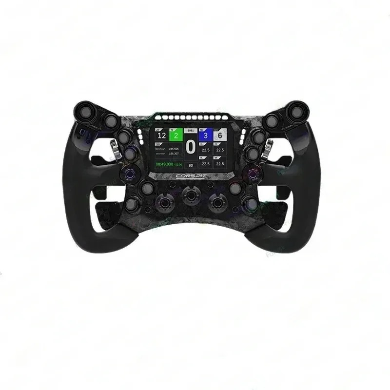 CONSPIT 290GP 290Mm/11.4 Formula Racing Emulator Game Steering Wheel With Carbon Fiber Panel & 4.3 LCD