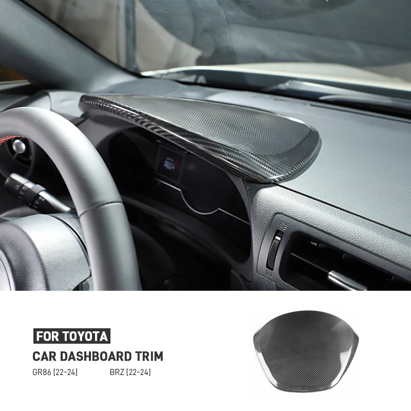 

Real Dry Carbon Fiber Car Dashboard Shade Cover Trim Decoration Sticker Accessories For Toyota GR86 86 For Subaru BRZ 2022-2024