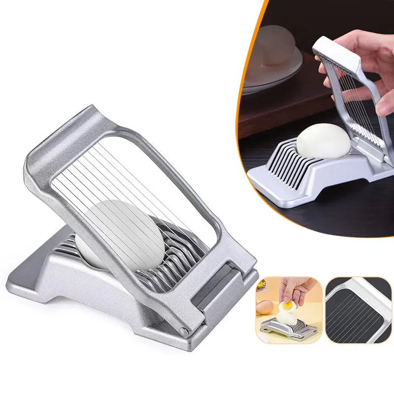 Heavy Duty Aluminium Egg Slicer for Hard Boiled Eggs Strawberry Slicer Stainless Steel Wire Multi Egg Dicer for Soft Fruit
