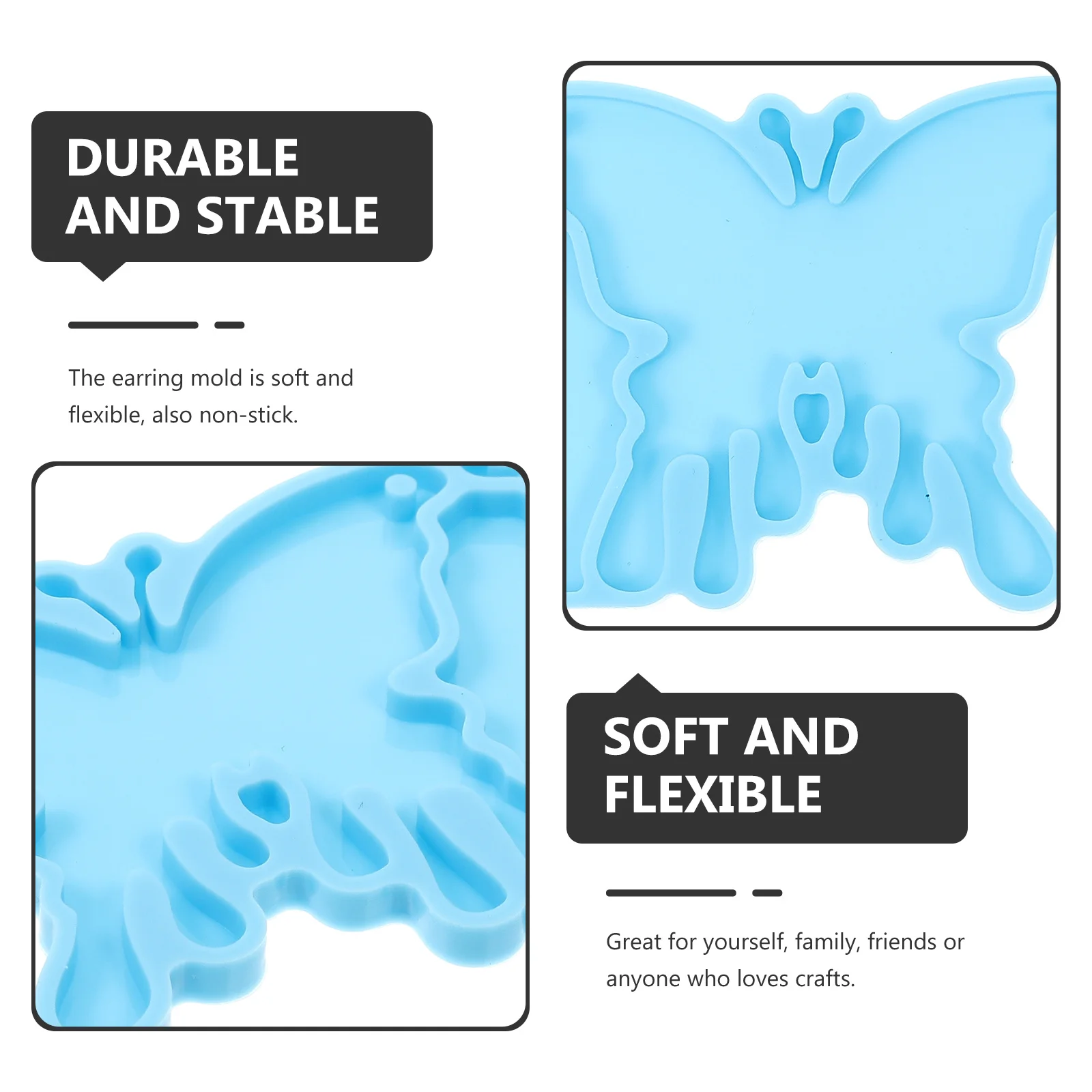 

4Pcs Silicone Earring Mold Lovely Style Jewelry Casting Molds for DIY Pendant Making Kit Craft Supplies Epoxy Resin Molds