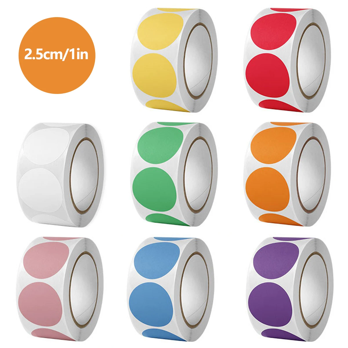 

500 Sheets/Roll Colored Marking Stickers, Round Self-Adhesive DIY Graffiti Envelope and Box Sealing Labels, Marking Notes Paper