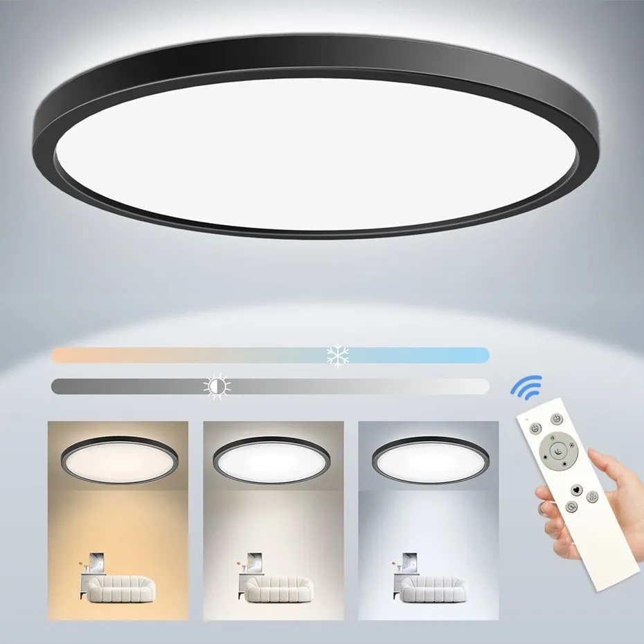 Luz de teto LED inteligente com controle remoto do aplicativo, Luminária de teto para sala de estar