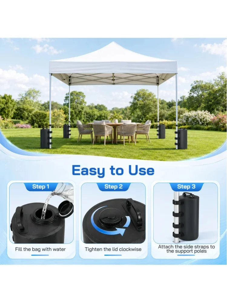 Tragbarer Zeltgewichts-Wasserbeutel, winddichter, fester Gewichtsbeutel, PVC-Wassergefüllter Gegengewichtsbeutel für Outdoor-Camping, Pavillon, Sonnenschutz
