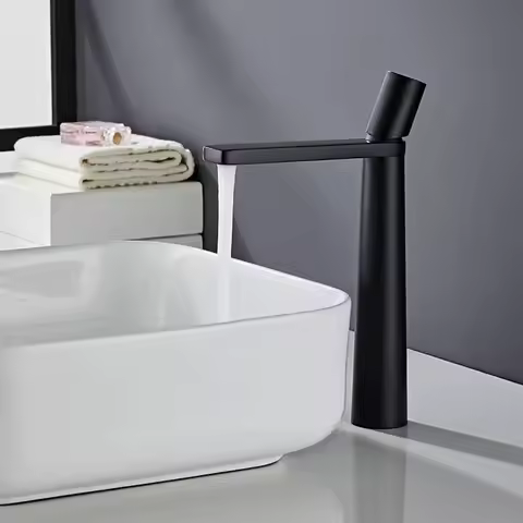 Black Bathroom Faucet Gray Basin Faucets Hot &amp; Cold Bathroom Sink Faucet Deck Mounted Lavotory Faucet Mixer Water Tap SS 304