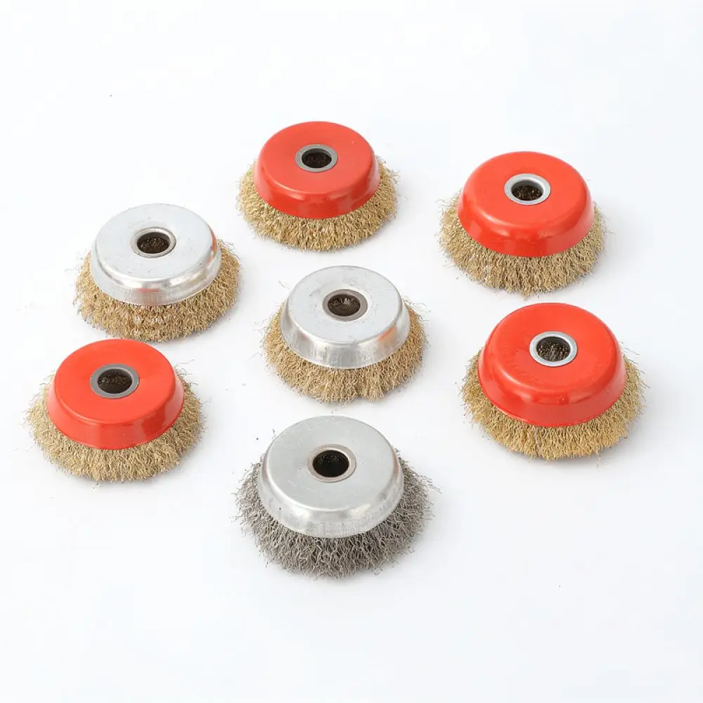 For Xinda Cup Wire Wheel Brush Angle Grinder Attachment Stainless Steel Cleaning Polishing Disc Rust Removal Finishing Tool