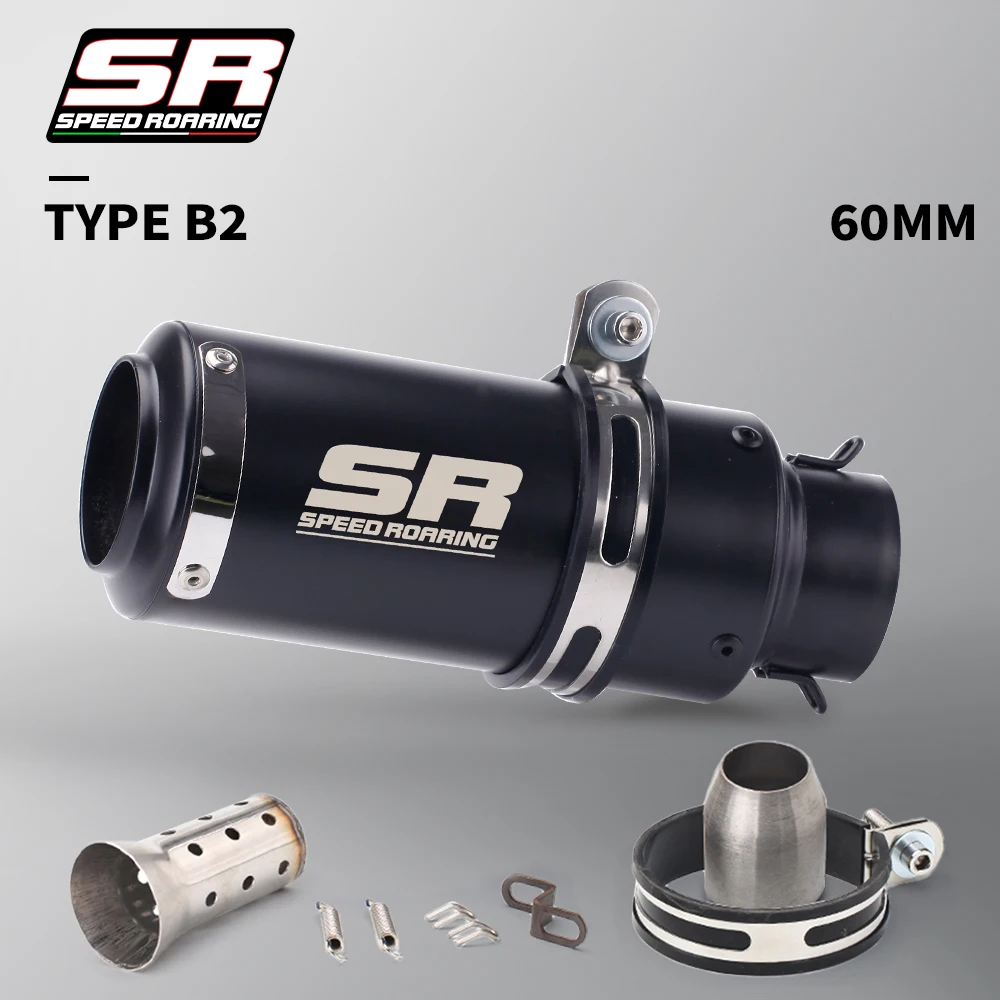 51mm 60mm Universal Motorcycle Exhaust Muffler Silencer Steel with DB Killer-project Z800 900 Z1000 CBR600 S1000RR MT07 MT09 image 3