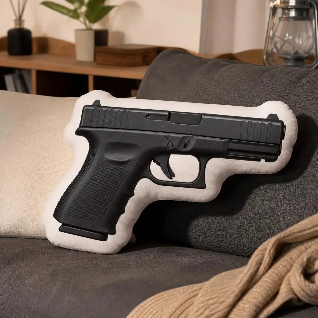 Pistol Handgun Shooting Gun Plush Pillow Cushion Irregular Stuffed Throw Pillow Home Decor Gift Sofa Bed Couch