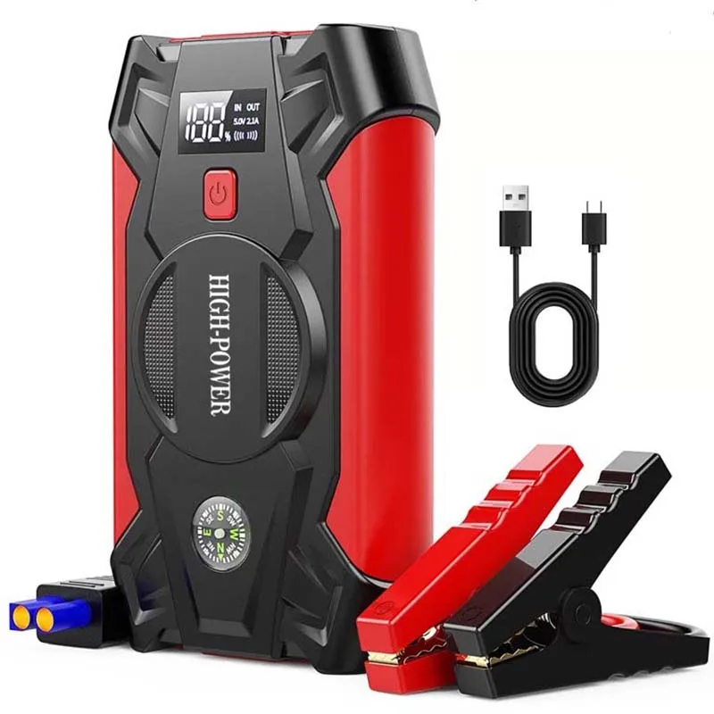 Car Jump Starter, 5000A Portable Car Battery Charger for Up to 8.5L Gas & 8.0L Diesel Engines, 12V 20000mAh Car Jump Box with 4 Modes Flashlight, Power Bank Function, Smart Jumper Cables