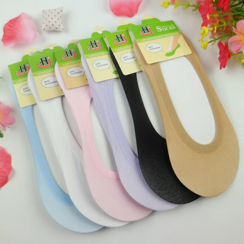 New Ladies Cotton Antiskid Invisible Low Sock Warm Comfortable Cotton Girl Socks Ankle Low Invisible Hosiery 1Pair=2Pcs