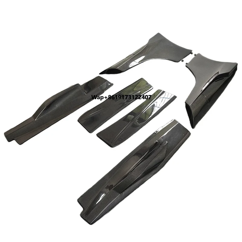 675LT Style Carbon Fiber Side Skirt 6-piece Set for  MP4-12C 650S Side Bumper Extended Lip Body Kit