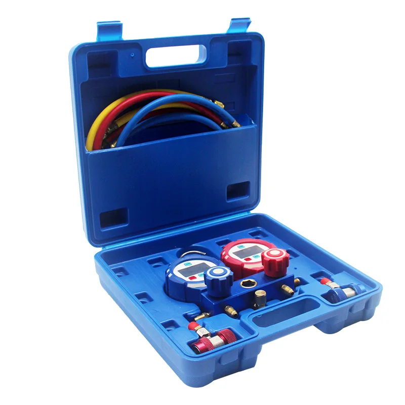 Alat Ukur Tekanan R410AR134AR22 Set Pengukur Refrigeran Digital Otomatis