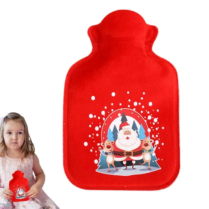 Christmas Hot Water Bottle Christmas Warm Water Bottle Pouch Red Warm Water Sacks For Menstrual Cramps Neck & Shoulder