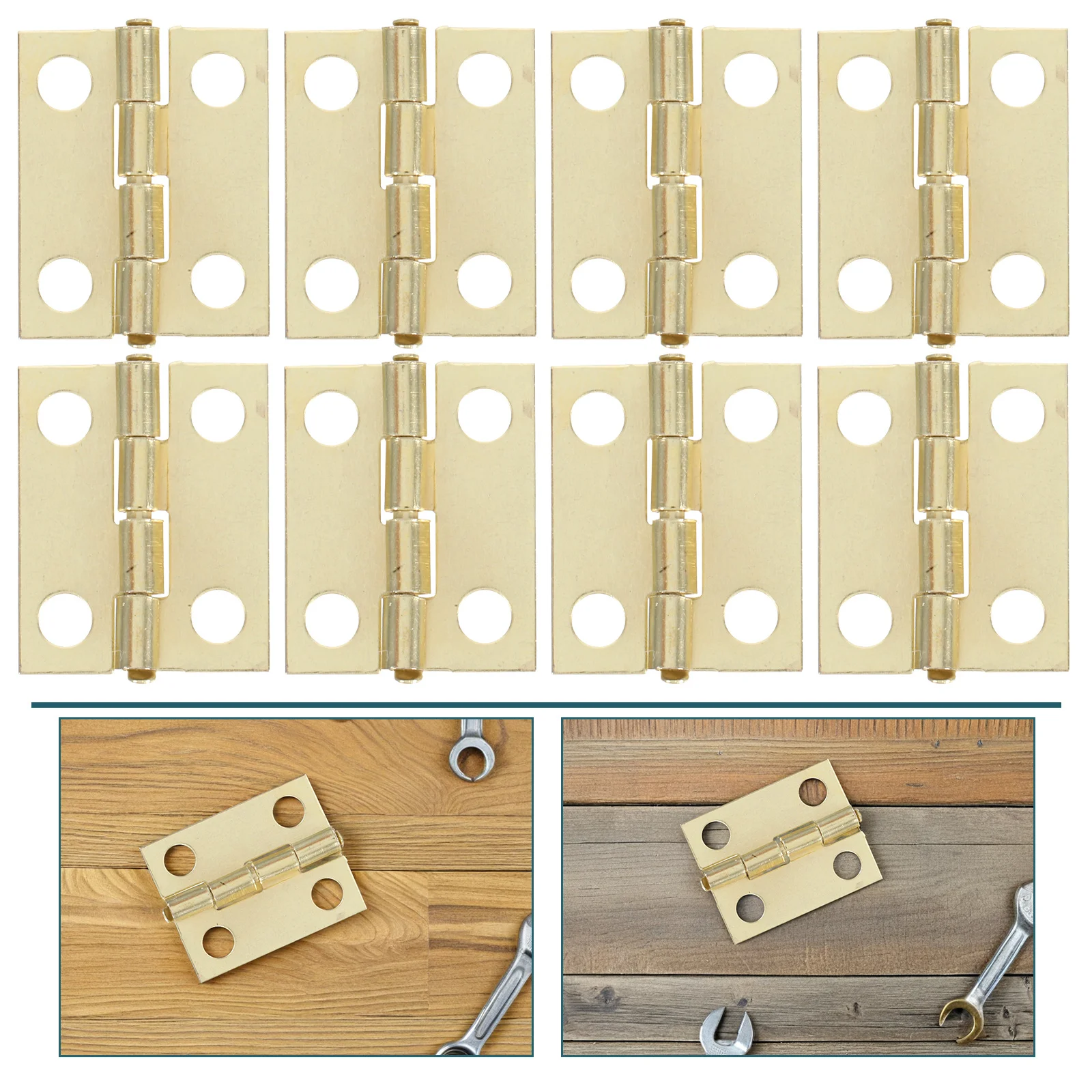 

50Pcs Mini Hinges Small Iron Retro Style 19x15mm Screws Jewelry Box DIY Crafts Miniature Furniture Hardware Mini Hinges