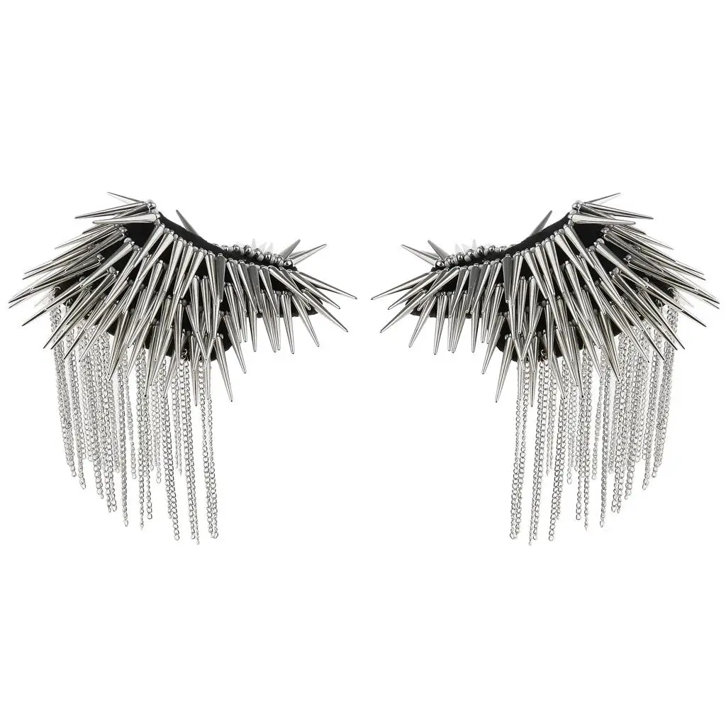 2x Rivet Brooch Tassel Epaulet Shoulder Board Costume Accessory