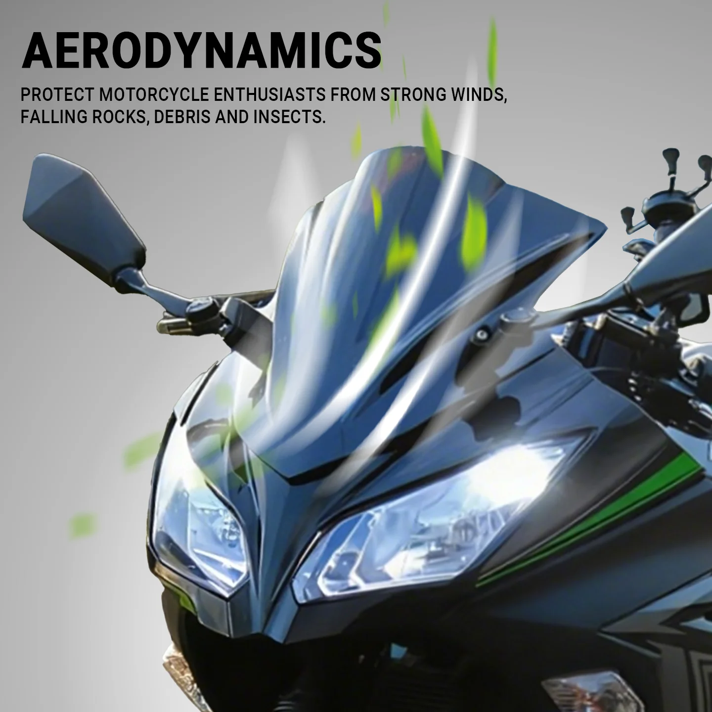 For Kawasaki Ninja 300 Motorcycle Windshield Fairing 300 Motorcycle Double Bubble Deflector Ninja 250 Front Windshield 2013-2019