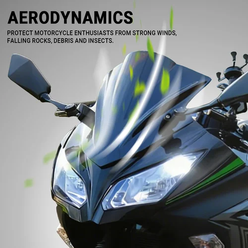 Imagen 2 del producto Para Kawasaki Ninja 300 carenado de parabrisas de motocicleta 300 Deflector de doble burbuja para motocicleta Ninja 250 parabrisas delantero 2013-2019