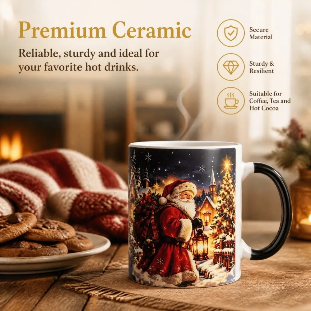Heat Activated Color Changing Mug Discoloration Heat Sensitive Magic Mug Ceramic Eye-catching Heat Sensitive Mug Holiday