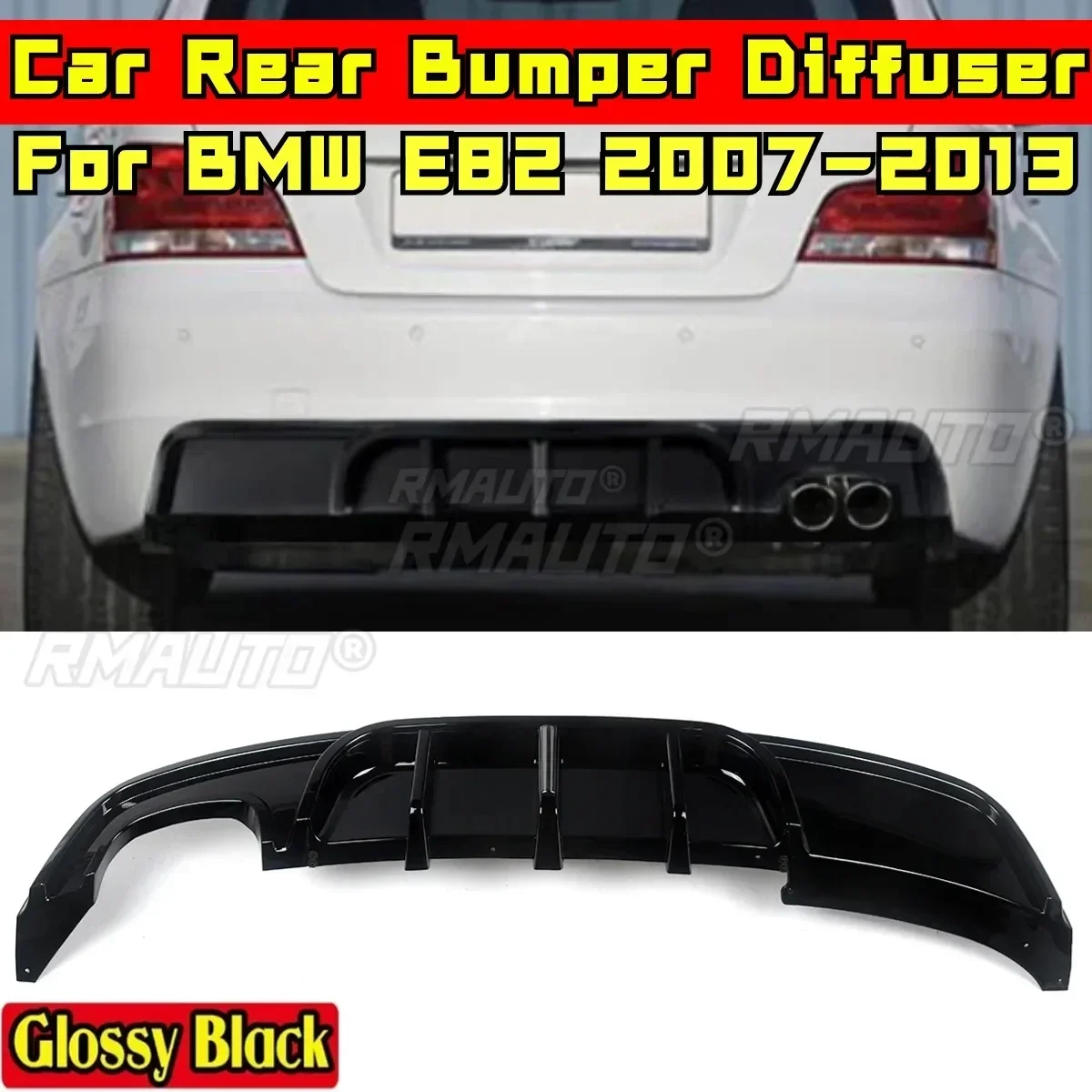 

For BMW E82 2007-2013 Car Accessories BMW E82 Rear Bumper Lip Glossy Black MP Style Rear Bumper Spoiler Protector Body Kit