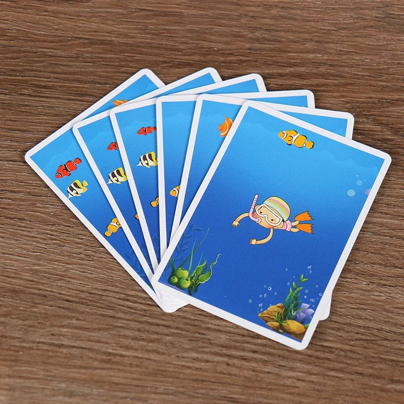 Ocean Roaming Fish Magic Cards Double‑Sided Mental Math Magic Trick Impromptu Close‑up Table Magic Props Magician Party Show