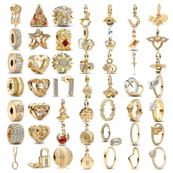2024 European NEW 925 Silver Gold Dreamcatcher Pendant Charm Bee Star Bead Fit Original Pan Bracelet Jewelry For Gift