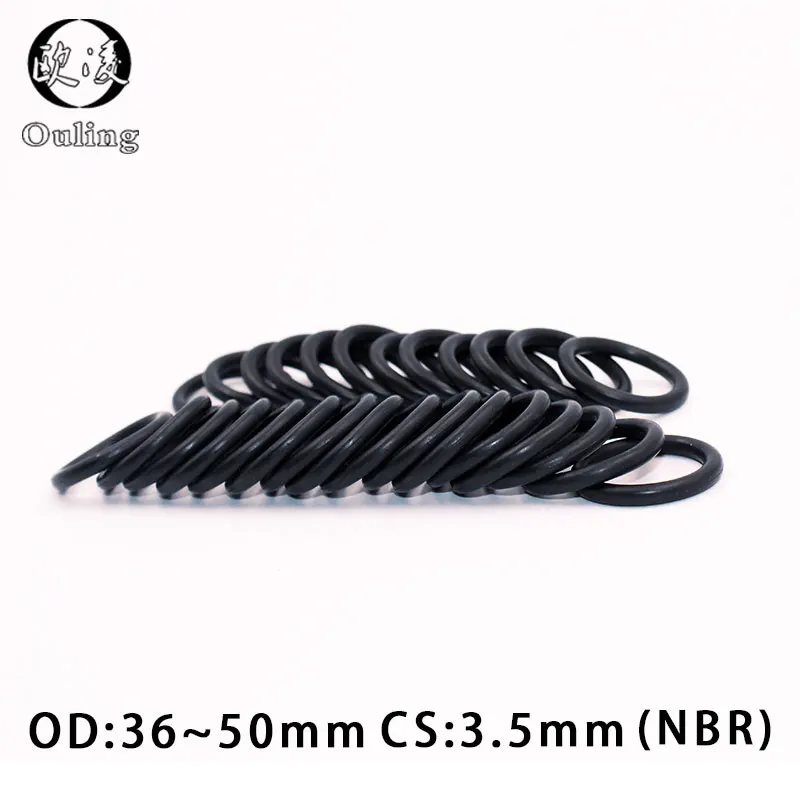 20PCS/Lot Black NBR O‑Ring CS3.5mm OD36‑50mm Oil‑Resistant Nitrile Rubber Gasket WasherFor Machinery Plumbing Hydraulic Sealing