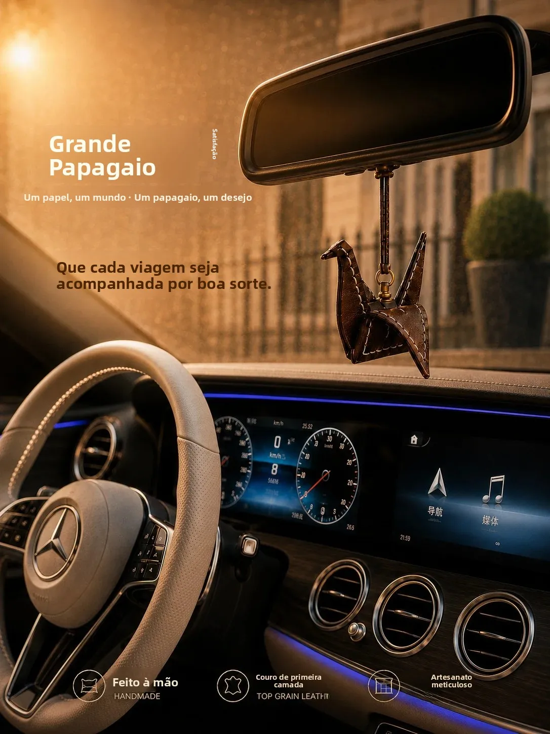 handcrafted-diy-thousand-paper-crane-cowhide-leather-valentine's-day-gift-rearview-mirror-hanging-ornament-for-cars