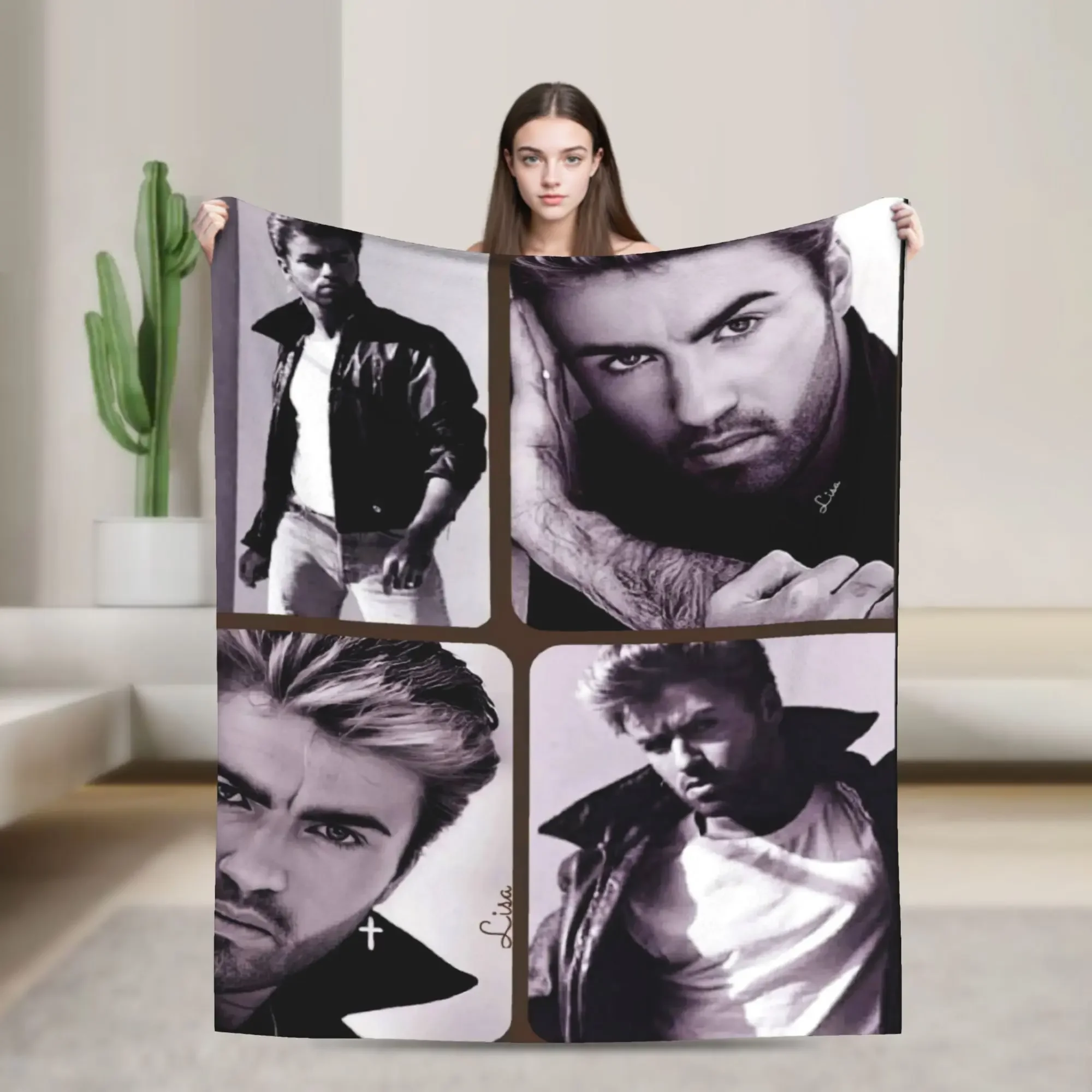 

Одеяло-коллаж Джордж Майкл, супермягкое качественное одеяло для зимы, для детей, для дивана, кресла, кровати, забавное покрывало