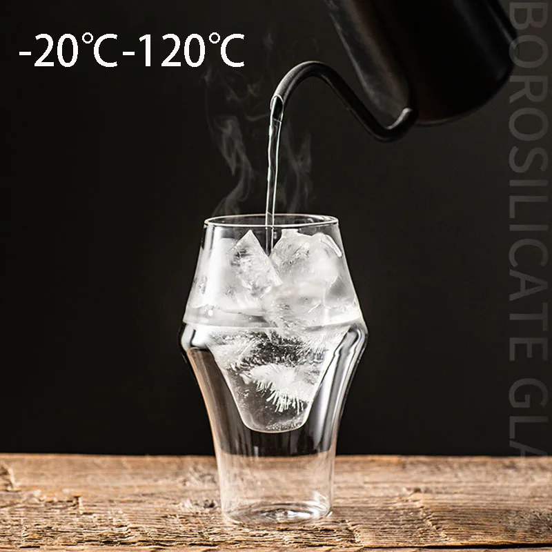 Taza de Vidrio de Doble Capa Creativa, Taza para Café Espresso, Vaso Resistente al Calor para Leche, Brandy, Té de Oficina, 120/250/335 ml