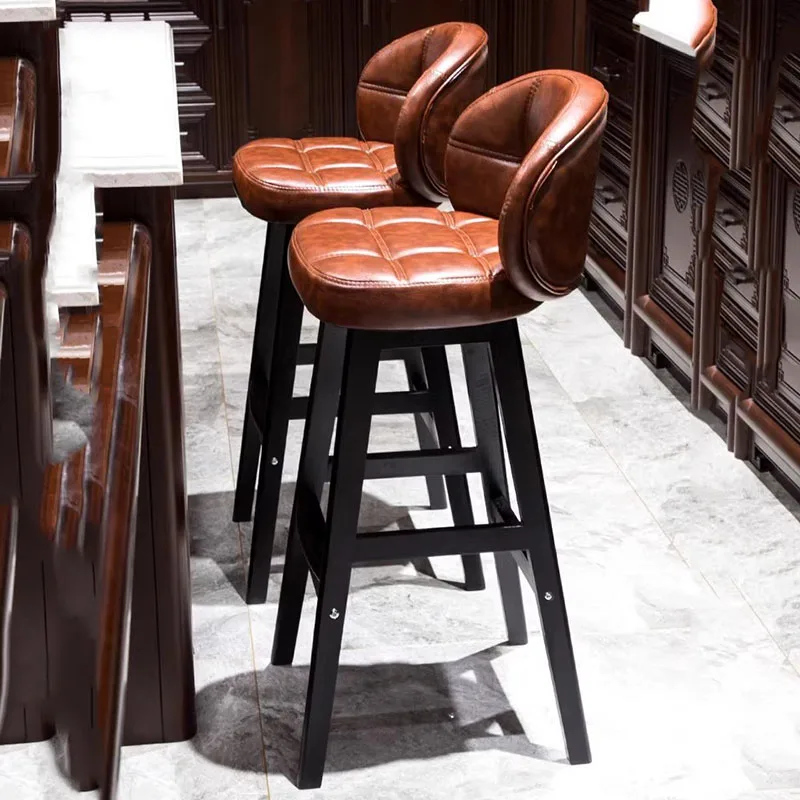 

Leather Luxury Bar Chairs Reception Studying Terrace Square Bar Stools Library Artists Sgabelli Isola Cucina House Furniture