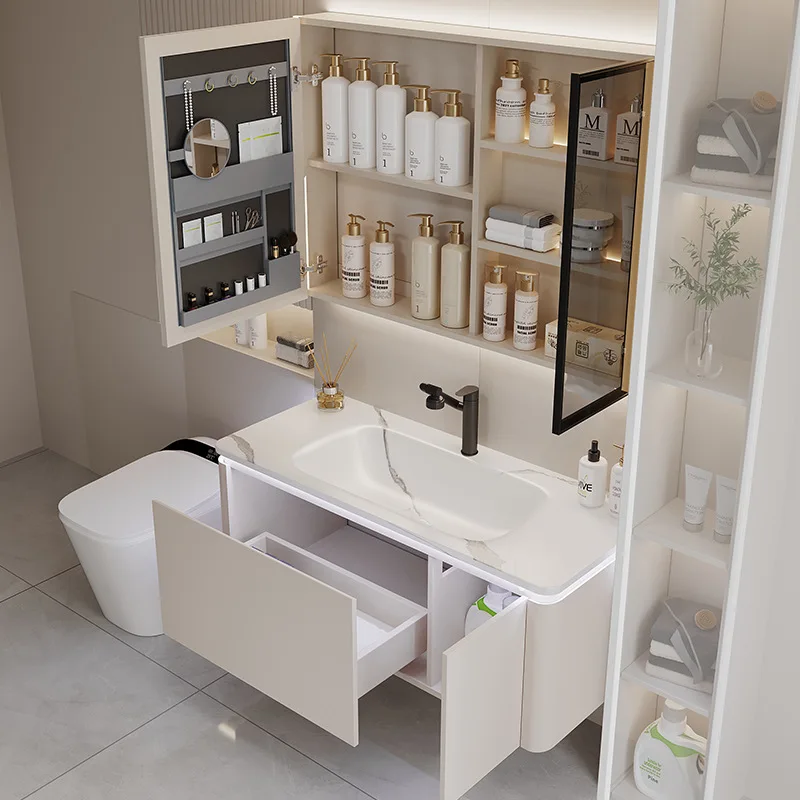 Household Apartment Bathroom Cabinet Design Modern Shiny Bathroom Cabinet Looking Bathroom Furniture Kylpyhuonekaappi XYYSG