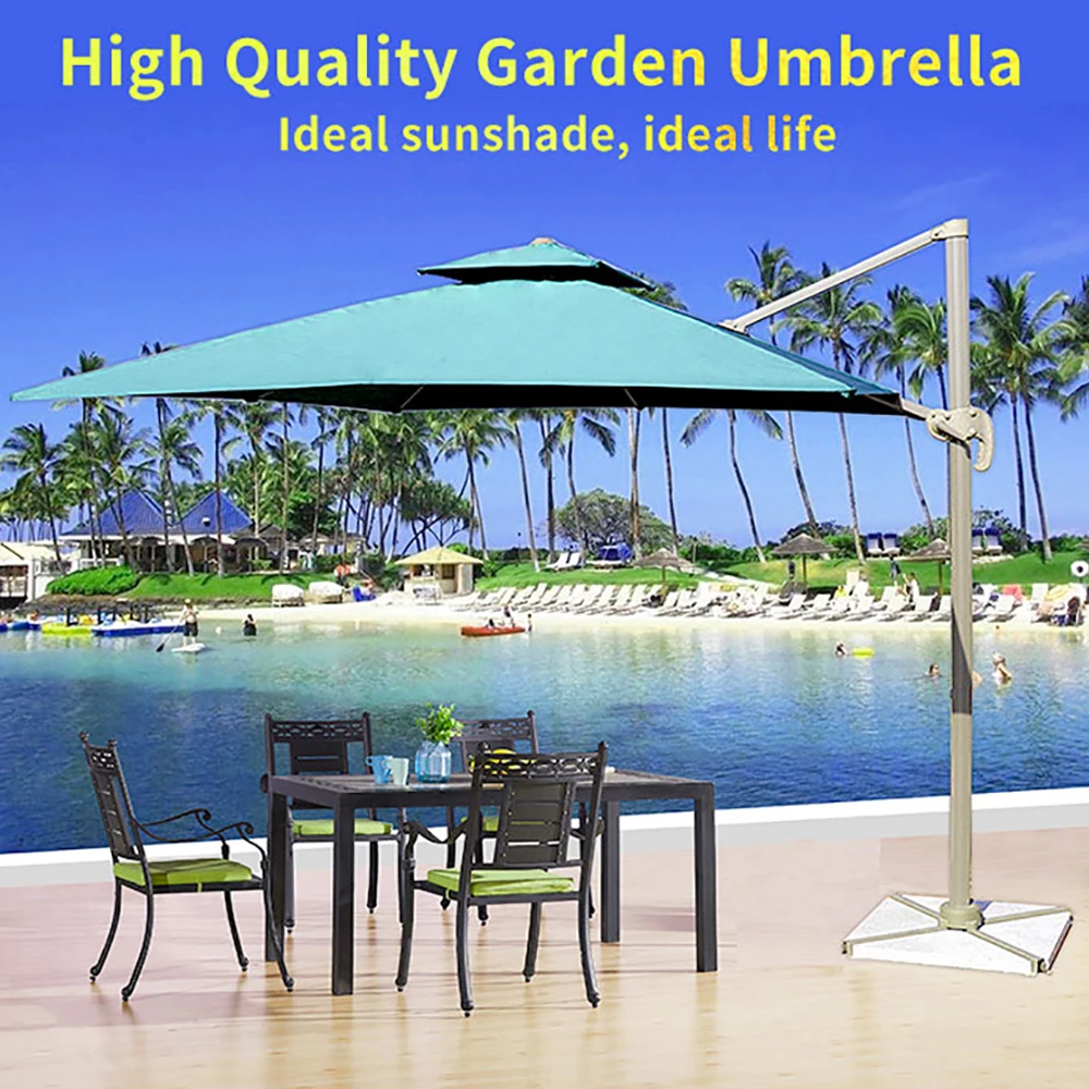 FEAMONT Large Commercial Beach Umbrella Luxury Outdoor Parasol For Garden Patio Restaurant Cafe Hotel