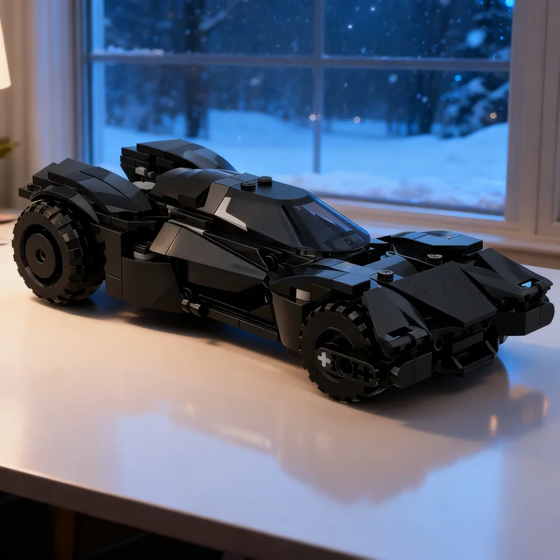 321pcs MOC Super Heroes DC Bat Batmobil E - Nightshade Model Building Blocks Birthday Display Creative Collection Education Idea