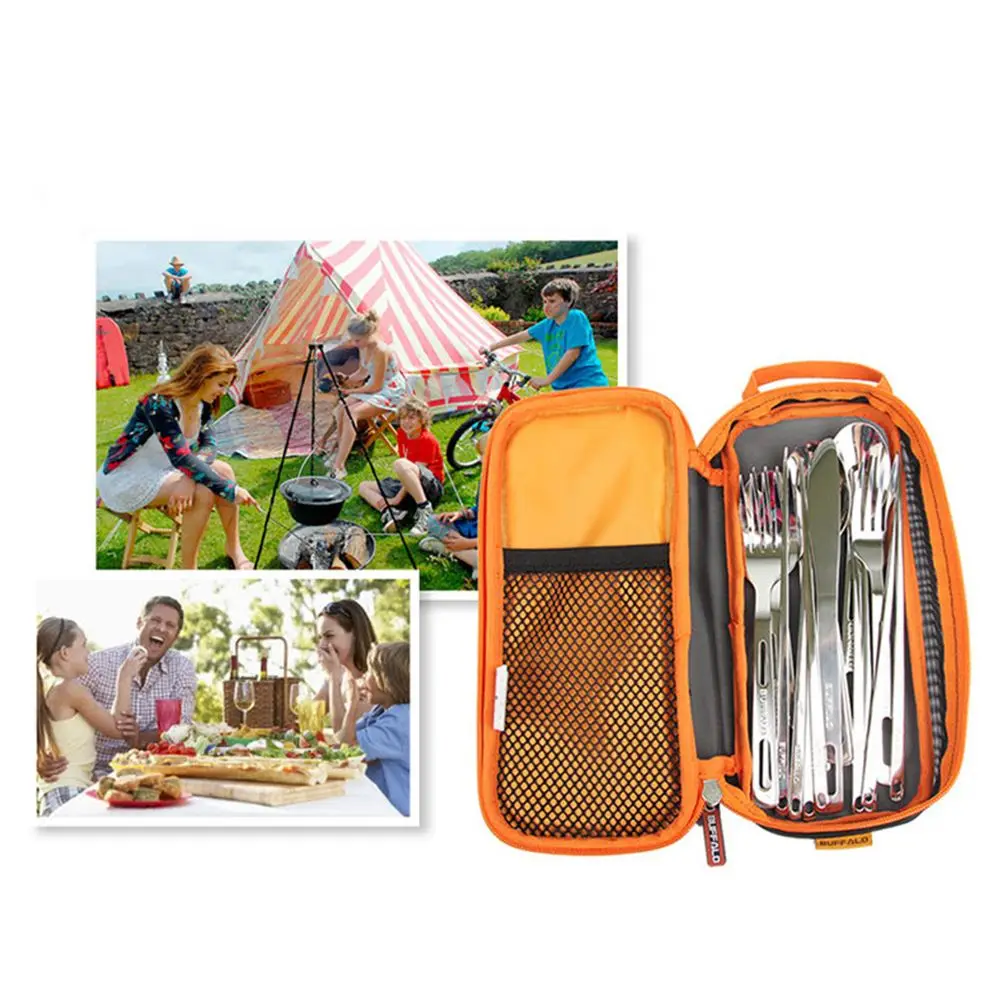 Camping Eating Utensils Storage Bag, Outdoor Cutlery Pouch Organizer Portable