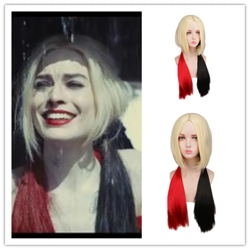 Comics Suicide Squad 2 Harley Quinn Wig Cosplay Wigs Women Hair Wave Curly Anime Wigs For Women