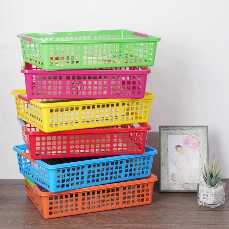 Teacher Tray, Plastic Classroom Paper Organizer, Turn-In Tray Classroom, Classroom Paper Tray, Home Book Basket,6Pcs