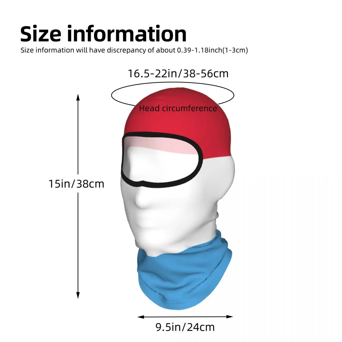 Luxembourg Flag Balaclava Full Face Mask Breathable Motorcycle Winter Warm Full Cover Caps Neck Windproof Dustproof Cycling Caps