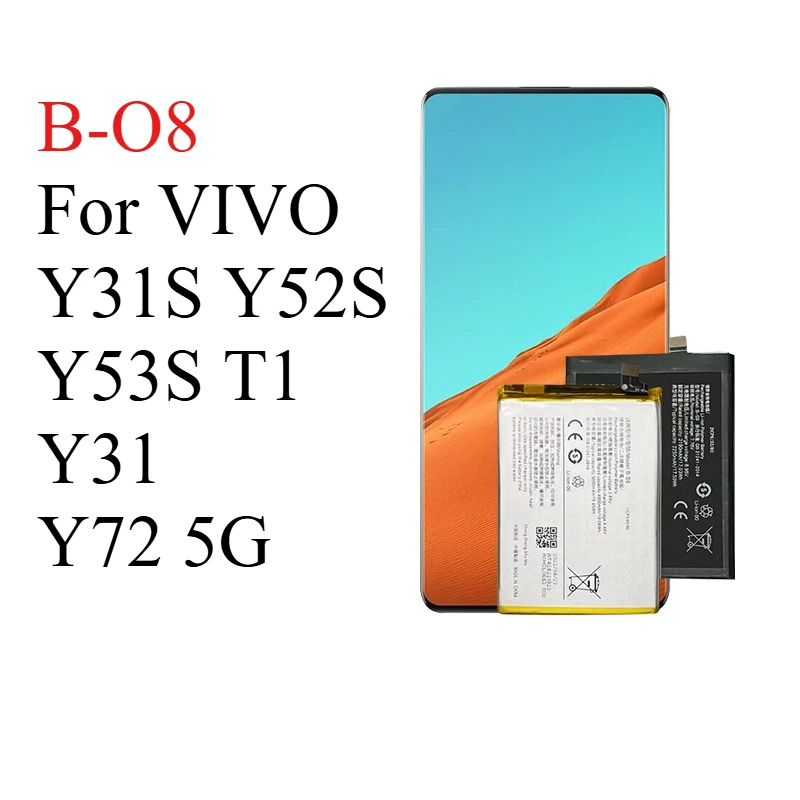 

B-O8 High-Quality Battery For VIVO Y31S Y52S/Y53S T1 Y31 Y72 5G High-Performance Persistent standby
