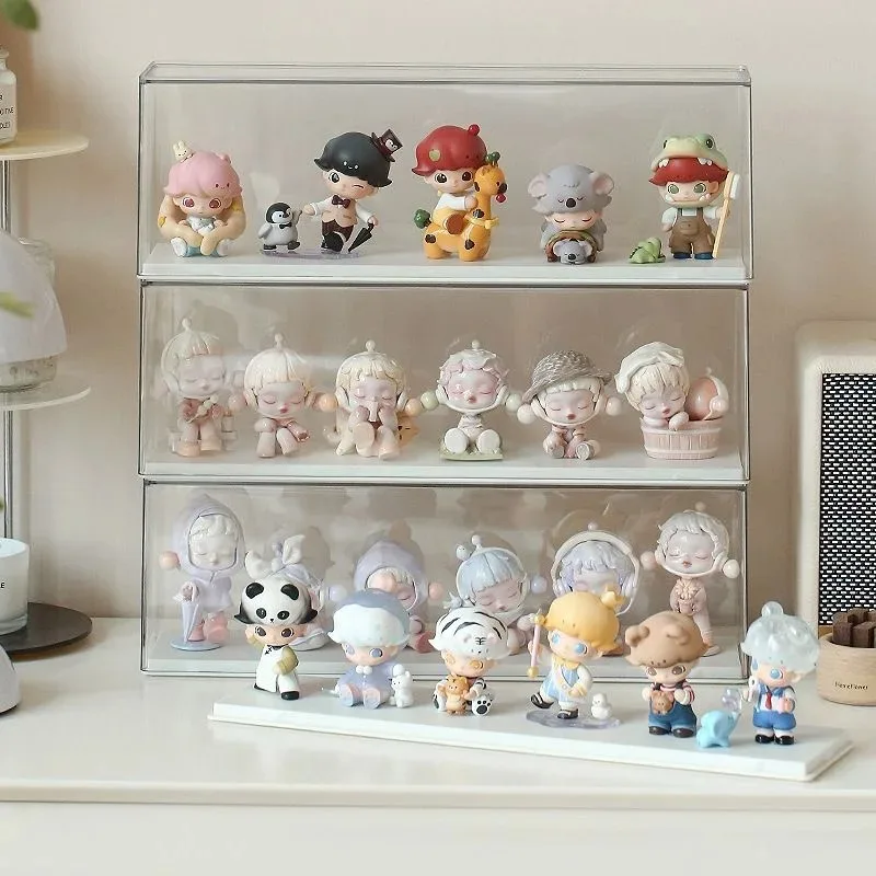 Vitrine d'exposition en acrylique pour figurines, boîte de rangement transparente pour poupées, organisateur de jouets, étagère pour collection, meuble de présentation