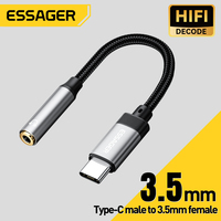 Essager Type C to 3.5mm Audio Cable Headphones Adapter USB C To 3.5mm Jack Audio AUX Cable For iPhone ipad Huawei Xiaomi MacBook